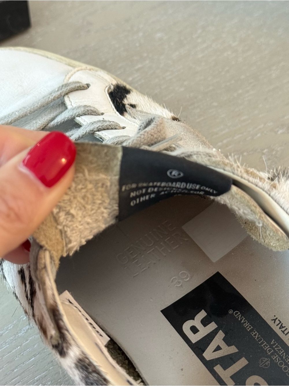 Golden Goose Cowhide White & Grey Glitter Heel Hi Star Sneakers - Picture 7 of 7